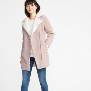 Baby Pink Sherpa Lined Coat